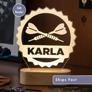 Custom Dart LED Lamp – Unique Dartboard Nightlight for Him
